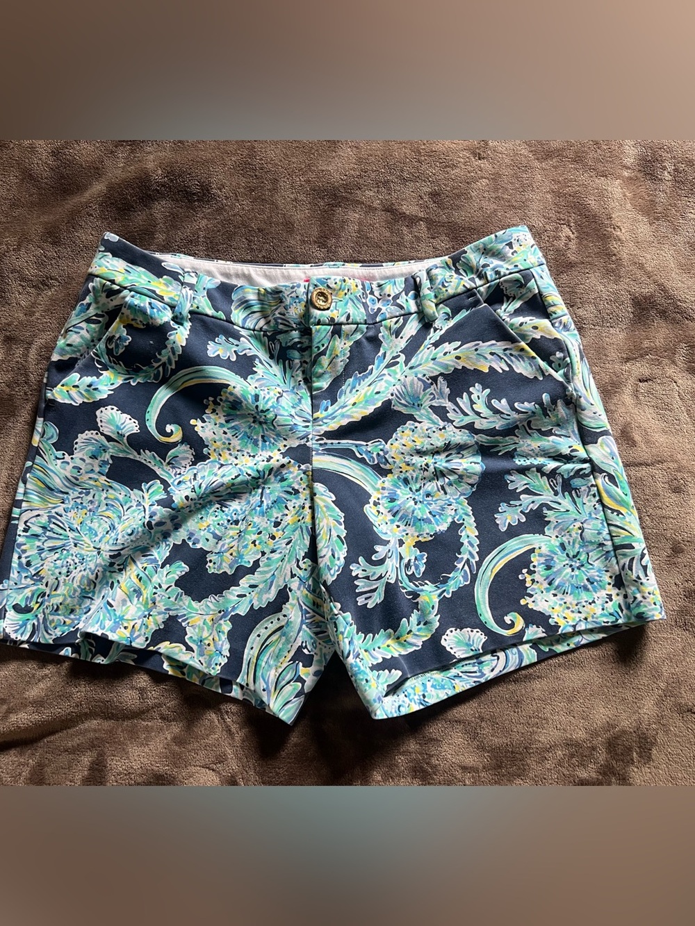 Lilly Pulitzer Navy Floral Paisley Print Shorts
